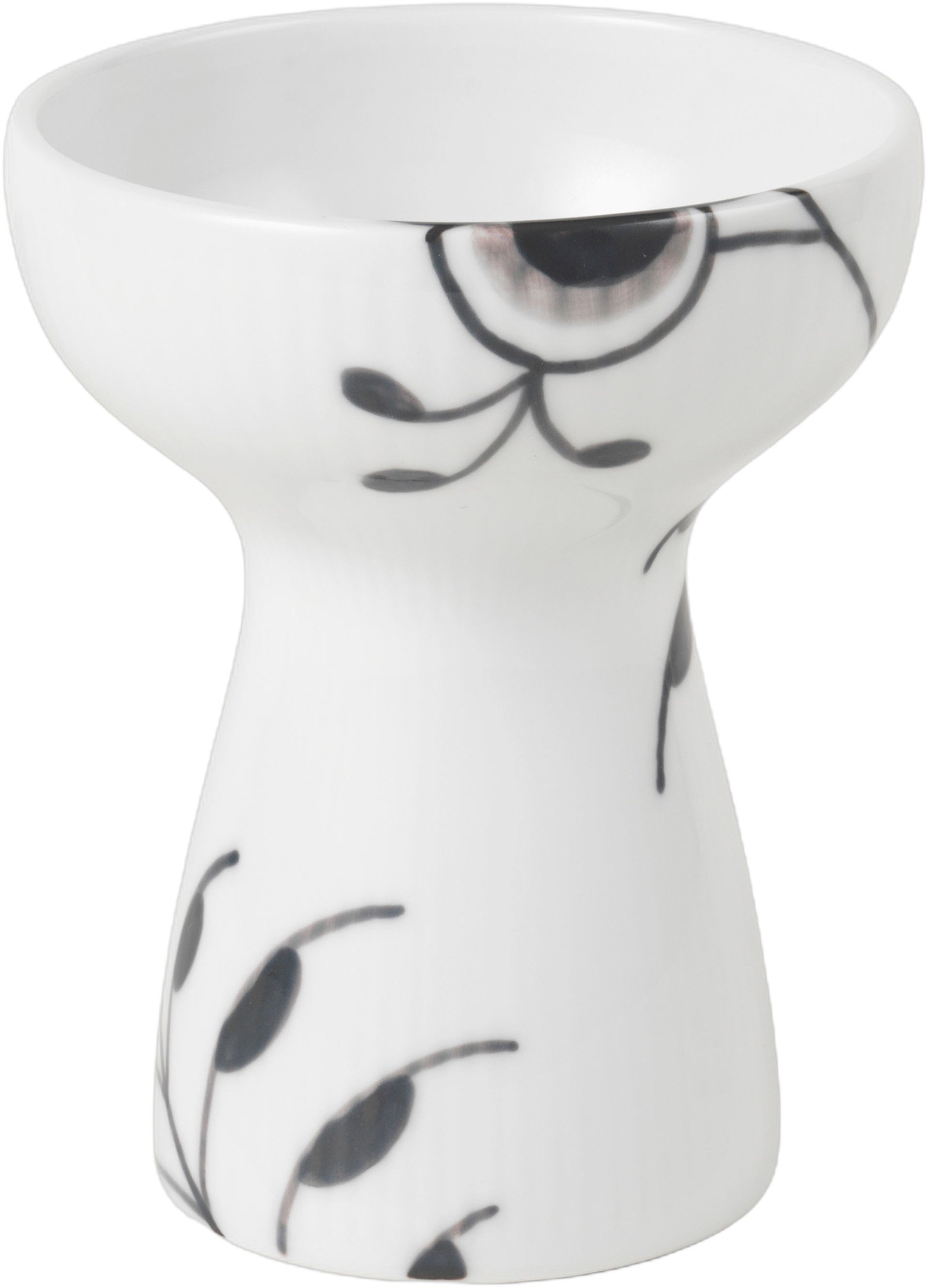Sort Mega Riflet Åben Vase, 11 cm